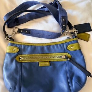 Coach Blue and Olive Crossbody Bag